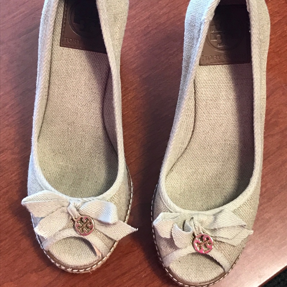Tory Burch Espadrilles 7 1/2 Beige Wedges